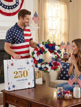 BLOSMON wall or mantel display showcasing red white blue colorway