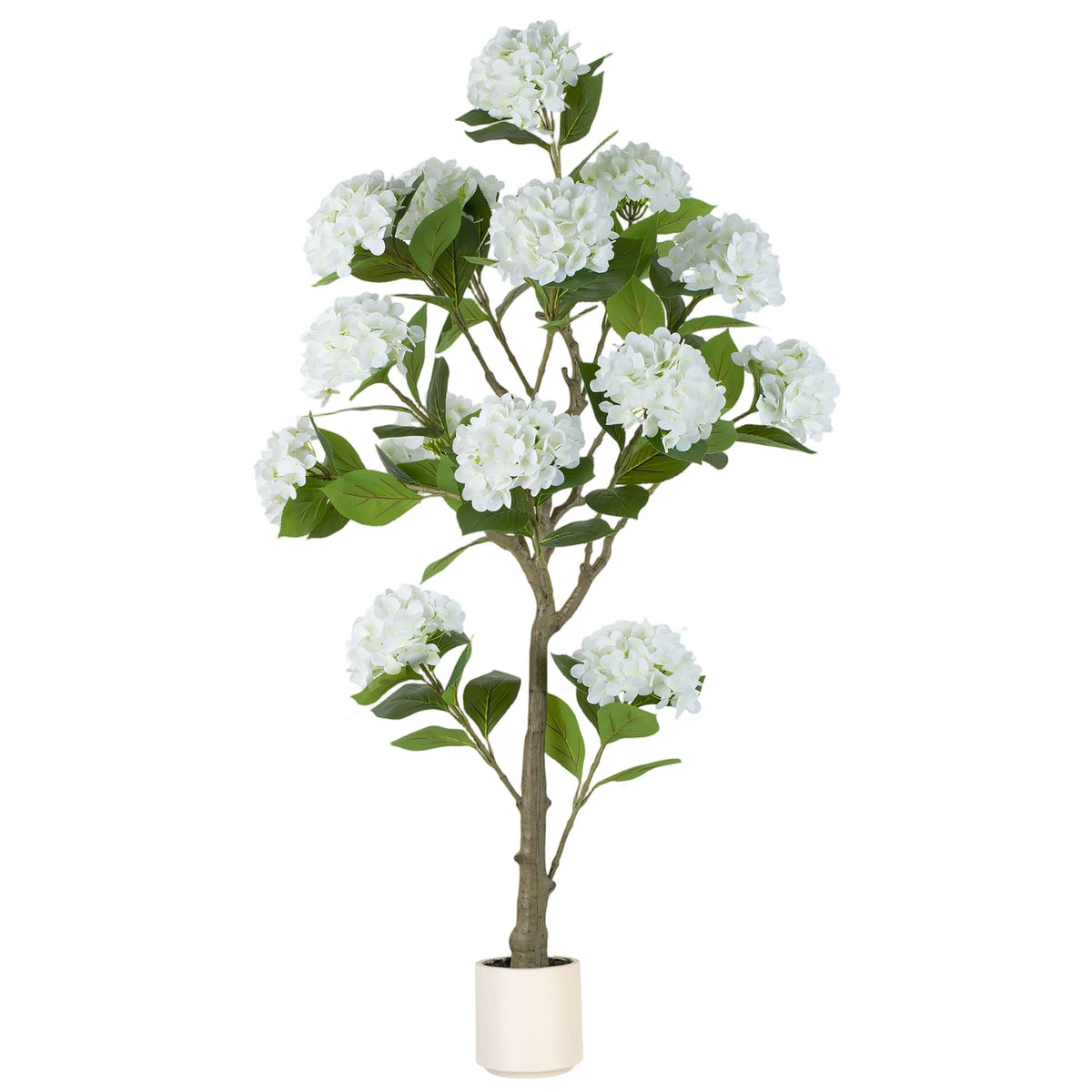 BLOSMON White Hydrangea Tree on front porch adds lasting curb appeal.