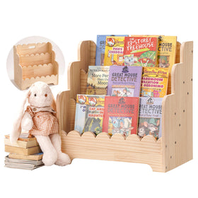 Blossome kids bookshelf 3-tier scalloped front for easy self-serve reading