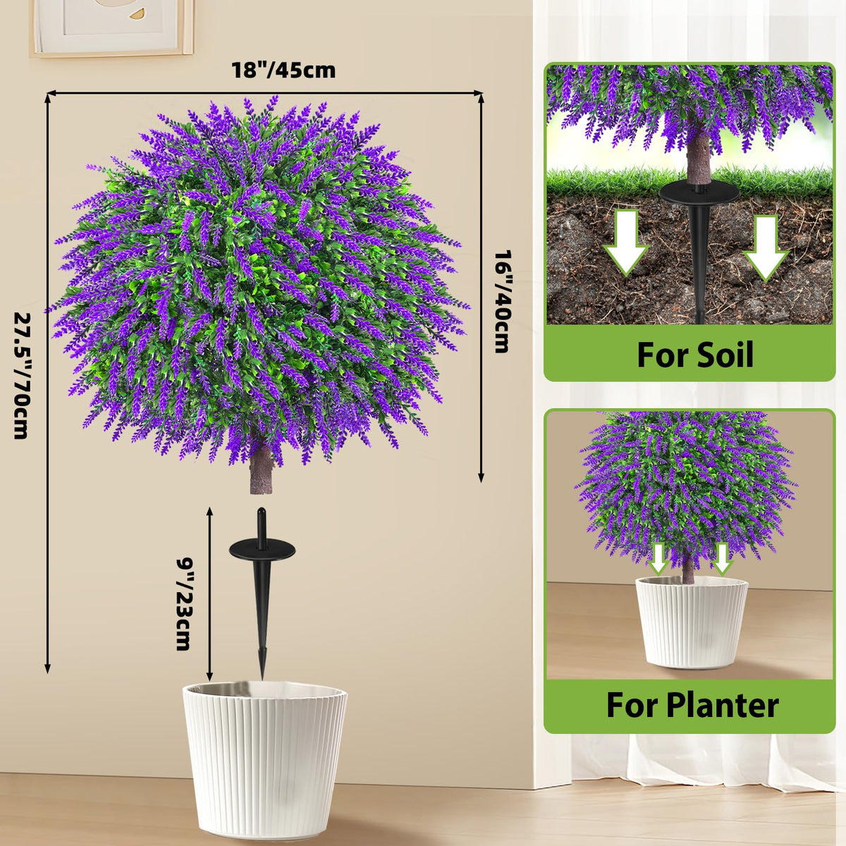 Bloyapix pair of lavender boxwood topiaries beside doorway for inviting entry