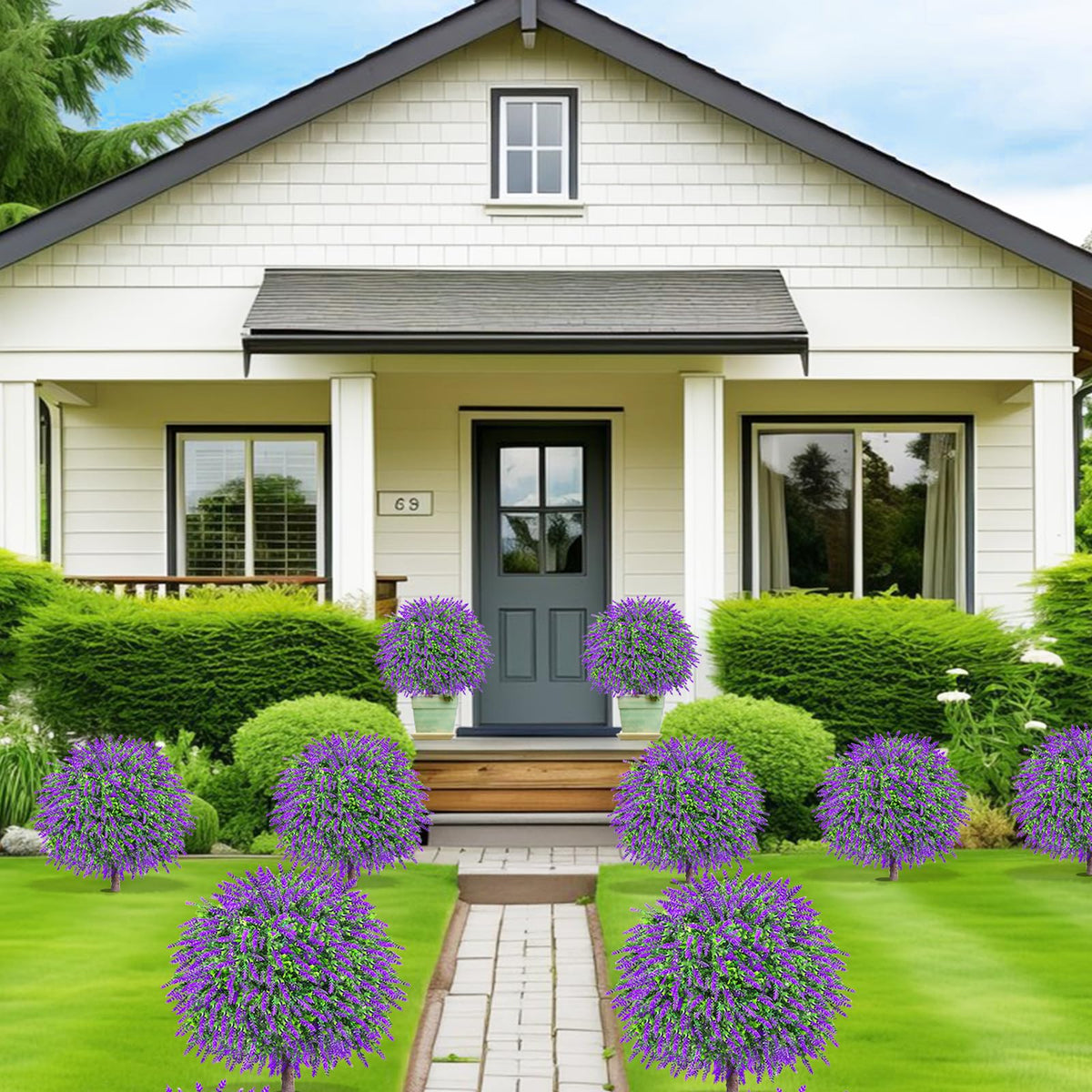 Bloyapix outdoor lavender topiary with UV protection for sun durability