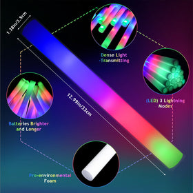 Blu7ive foam glow sticks with three modes showcased for events