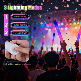 Blu7ive glow sticks at a wedding or concert setting, bright and vivid