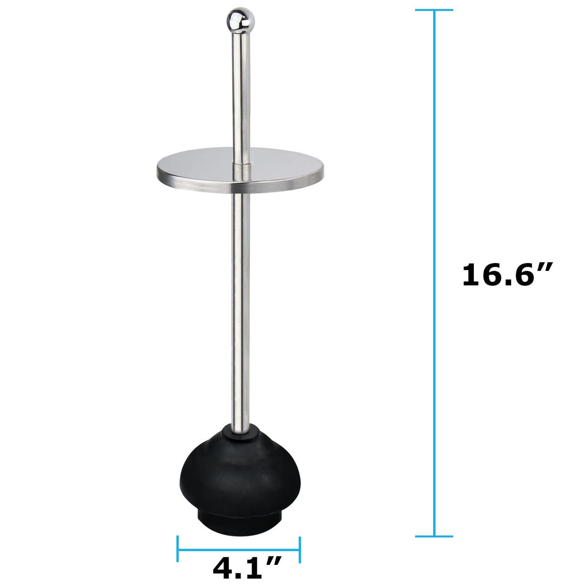 Blue Donuts chrome-plated plunger in action provides a secure seal.