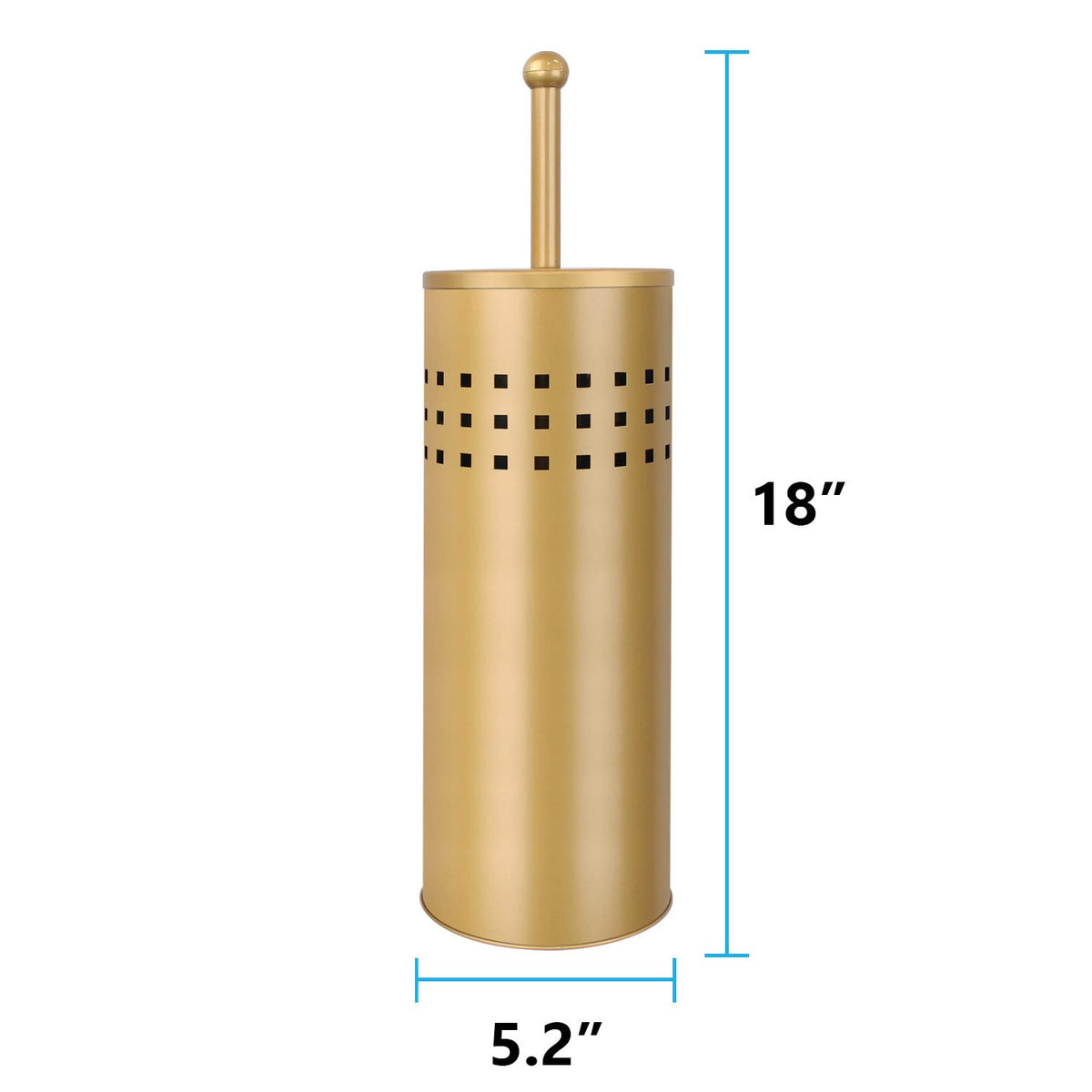 Blue Donuts plunger with gold finish blending with upscale bathroom design