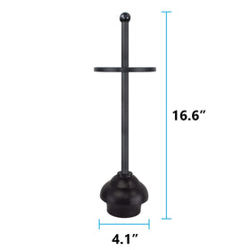 Blue Donuts plunger in use on toilet demonstrates versatile drainage performance