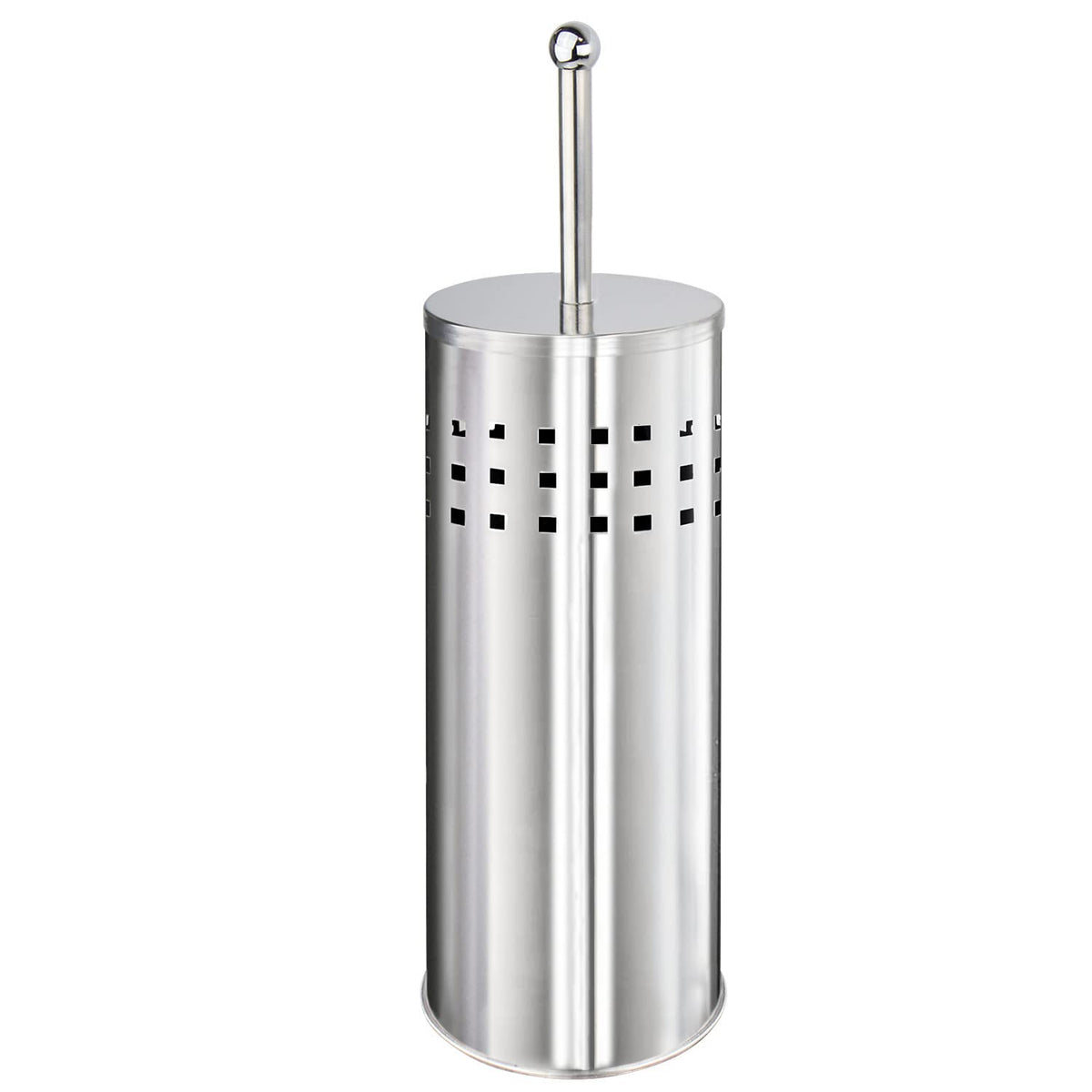 Blue Donuts multi-drain chrome plunger suitable for toilets and tubs.