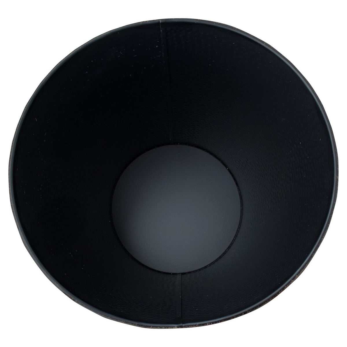 Blue Donuts wastebasket bronze hammered closeup, durable stainless steel construction resists daily use.
