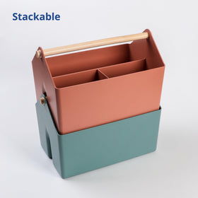Blue Ginkgo kitchen caddy ideal for utensils, spices, and small items.