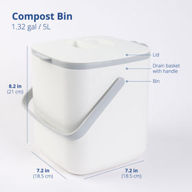 BLUE GINKGO 5L outer-bin on the counter for easy access.