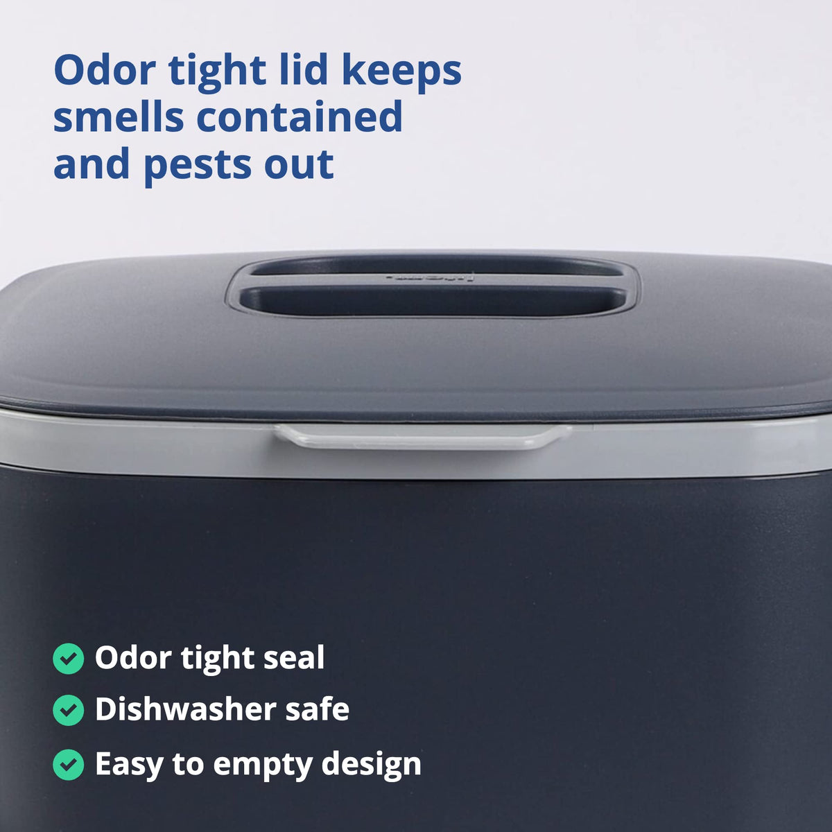 Blue Ginkgo bin interior is smooth to prevent sticking.