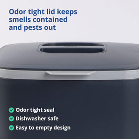 Blue Ginkgo bin interior is smooth to prevent sticking.