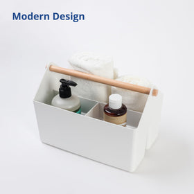 Blue Ginkgo portable handled bin for on-the-go organization anywhere.