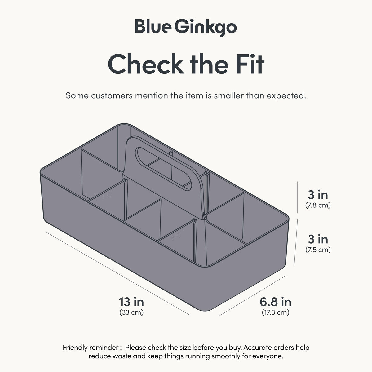 BLUE GINKGO caddy with open compartments for quick access to office essentials