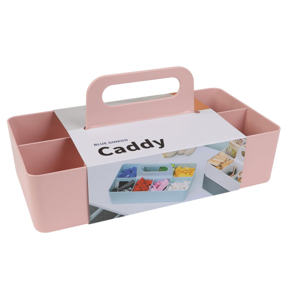 BLUE GINKGO stackable organizer caddy pink for versatile bathroom and desk organization.