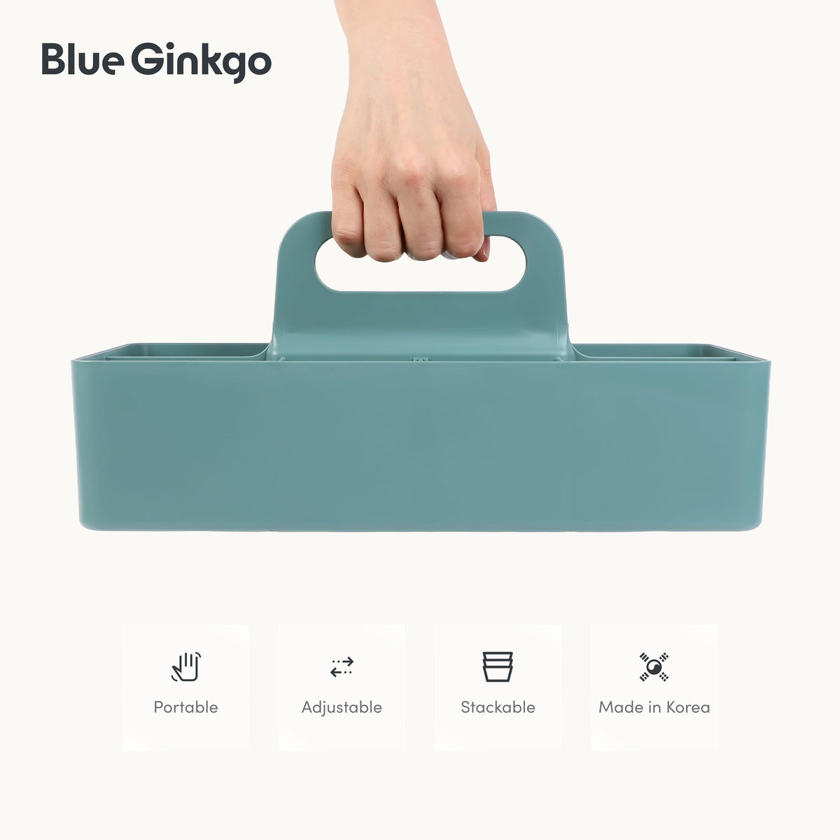 BLUE GINKGO Caddy with removable dividers for customization