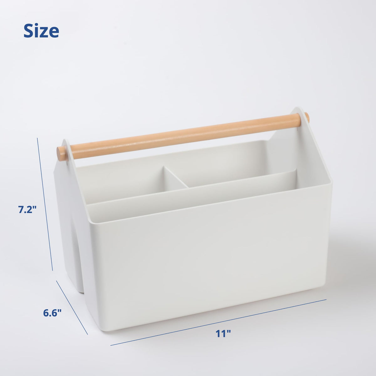 Blue Ginkgo stackable storage basket for desk organization and simplifying workflows.