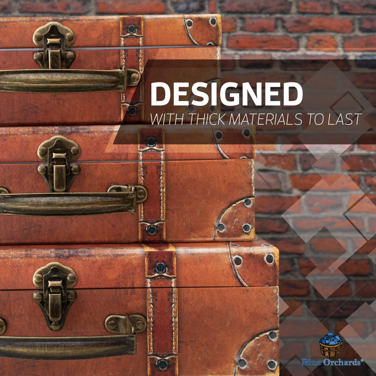 Blue Orchards large travel box open, showcasing generous space for keepsakes.