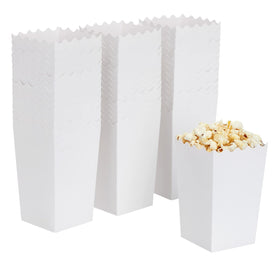 Blue Panda white popcorn boxes showcase elegant party presentation.