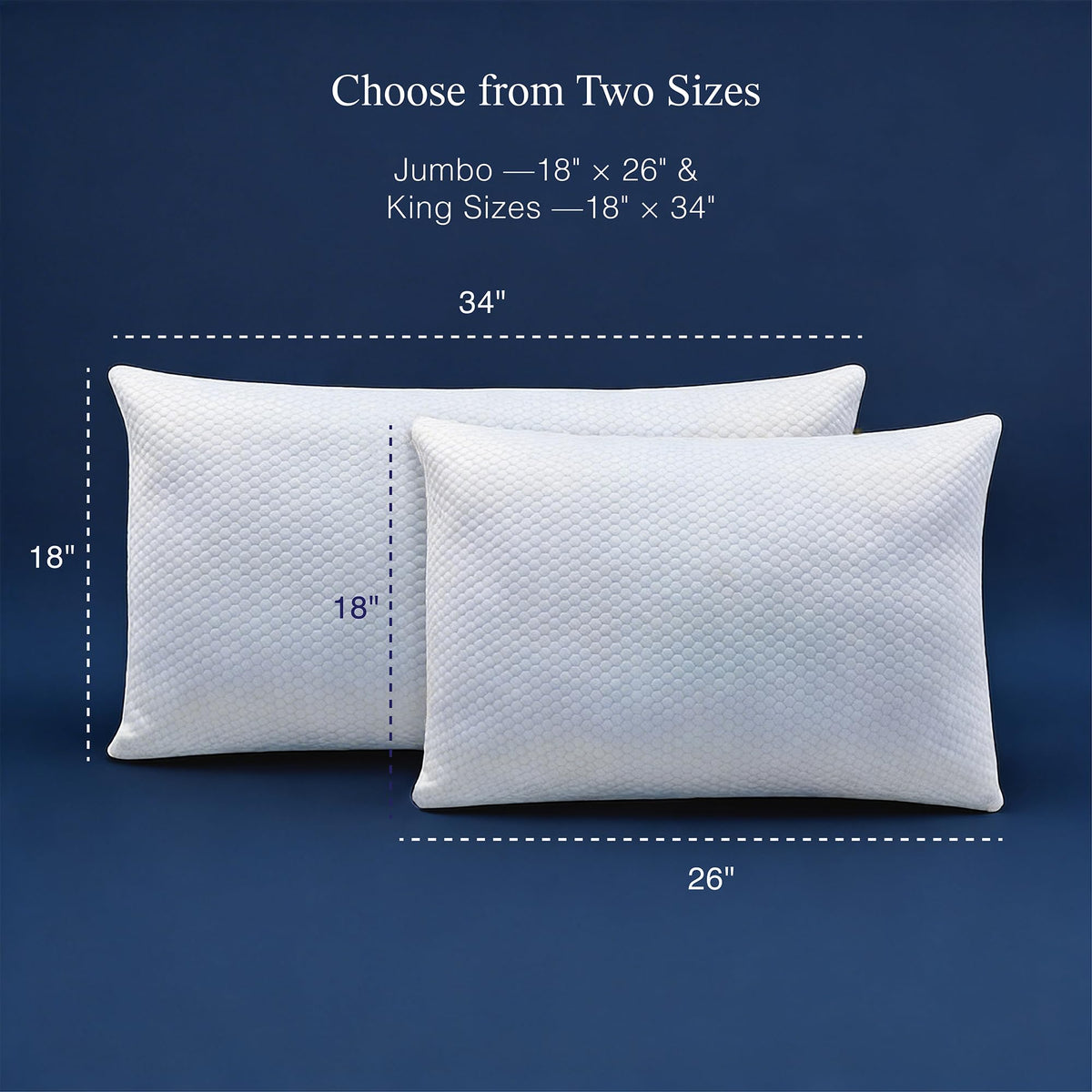 Blue Ridge Home Fashions cooling pillows with soft-medium loft for plush comfort.