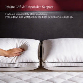 Blue Ridge Luxury Hotel Collection pillow in bedroom setup conveys inviting hotel-like comfort