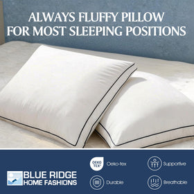 Blue Ridge Hotel Pillow versatile for back, stomach, or side sleepers