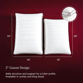 Blue Ridge luxury pillow set shown in a refined bedroom suggesting hotel-quality rest