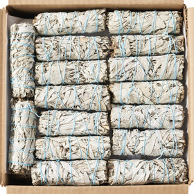 Blue River Sage white sage smudge sticks, 4-inch bundles ready for cleansing ceremonies.