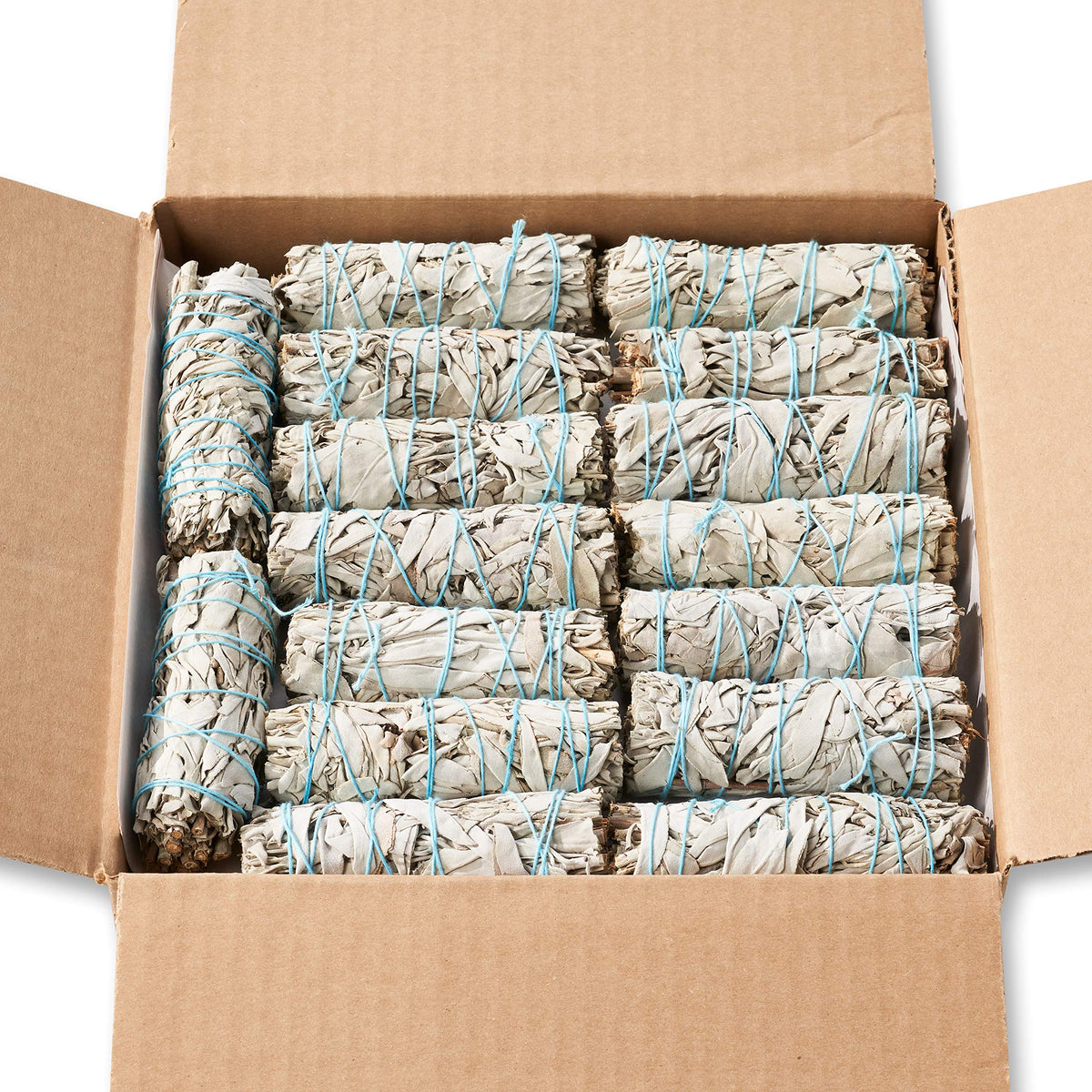 Blue River Sage white sage smudge stick closeup for cleansing and calming aromas.