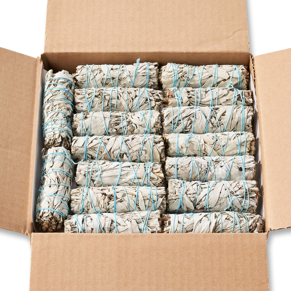 Blue River Sage white sage smudge stick closeup for cleansing and calming aromas.