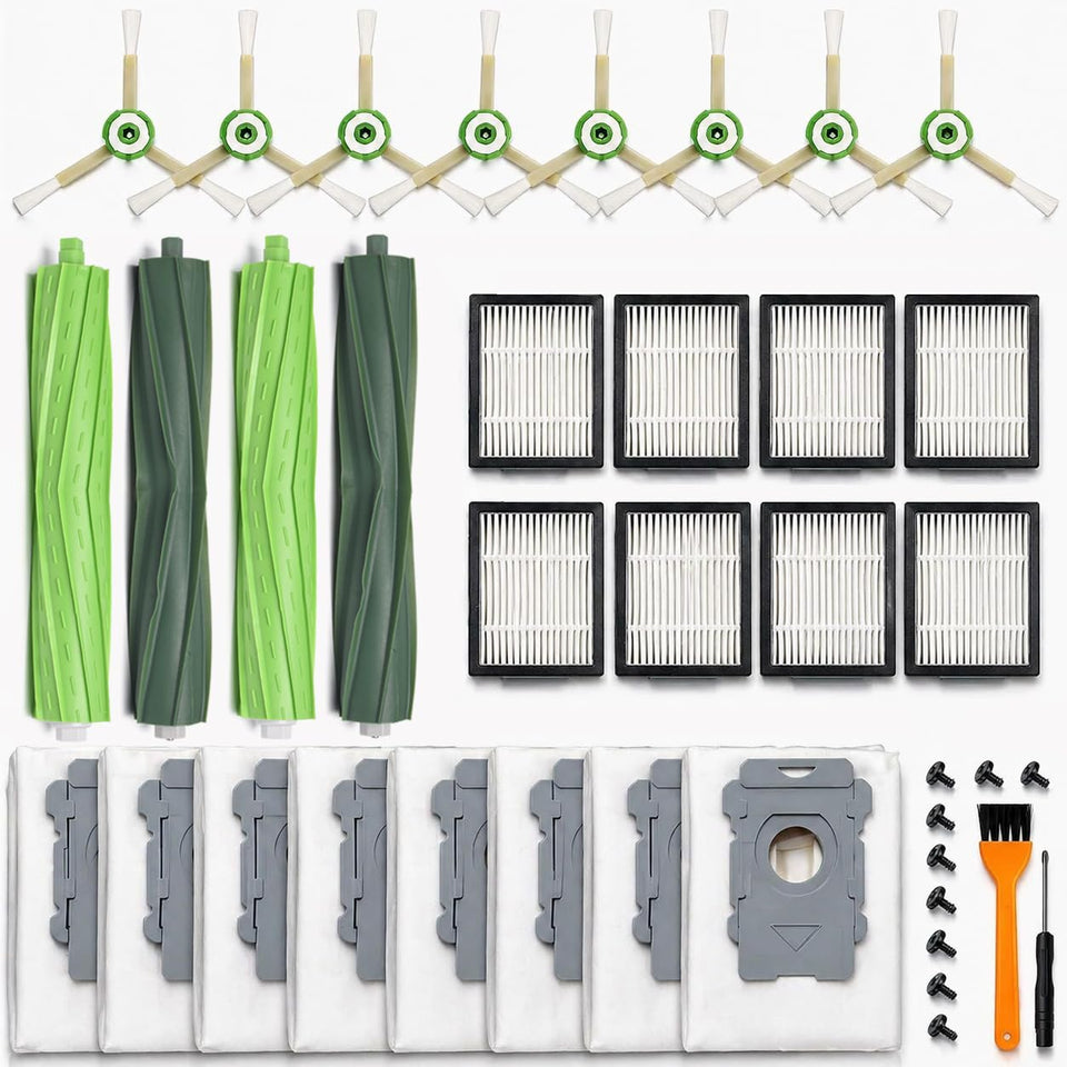 Bluearks 2 rubber rollers for Roomba deliver durable edge-cleaning performance.