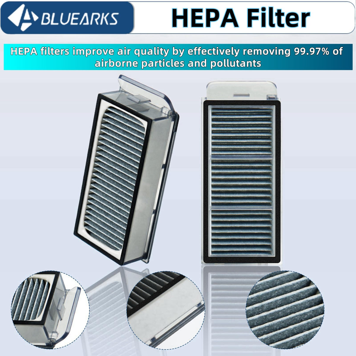 Bluearks microfiber mop pads provide high absorbency for streak-free floors.