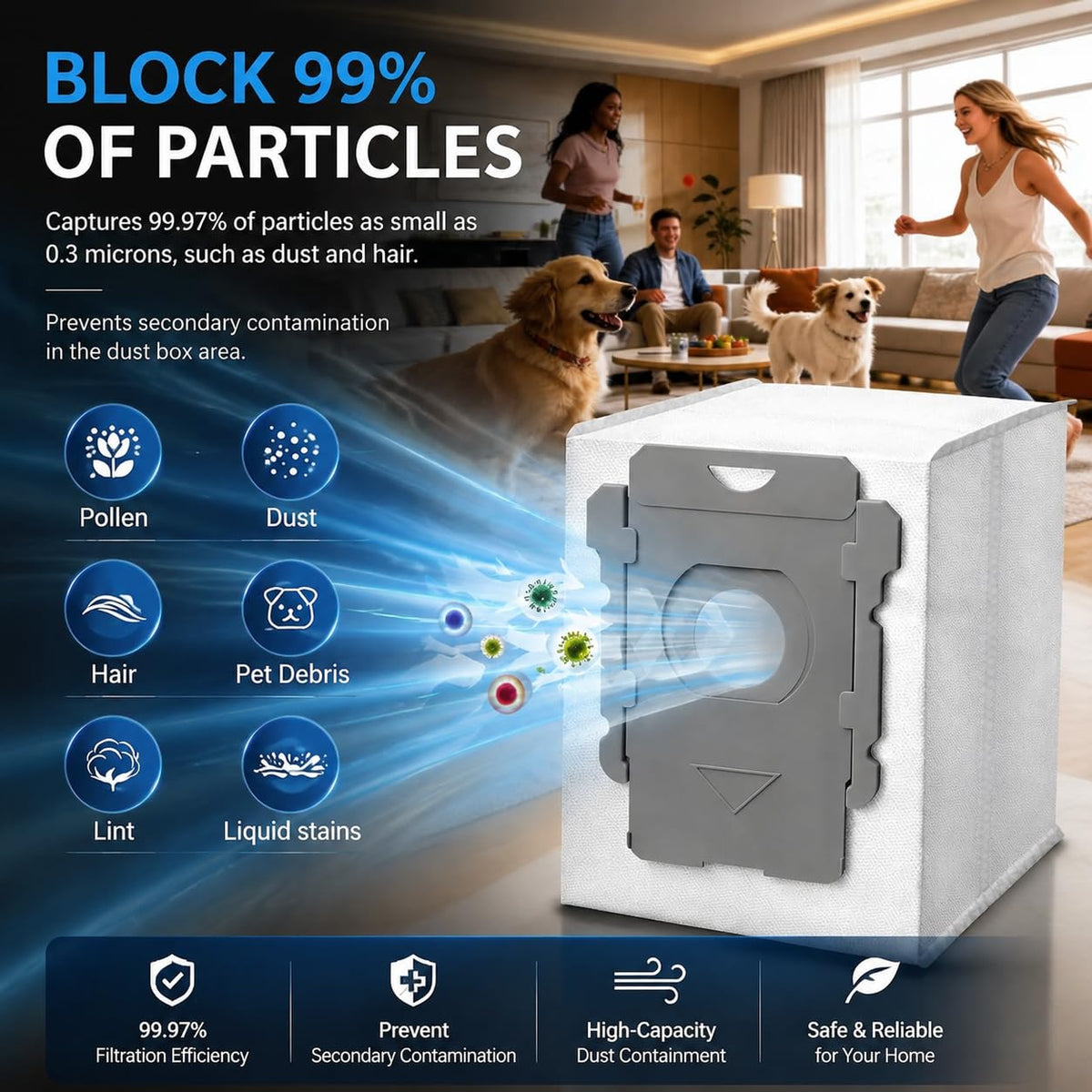 Bluearks 8 dust bags simplify disposal with minimal dust clouds.