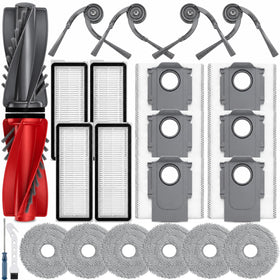 Bluearks Qrevo S5V two main brushes for multi-surface cleaning and floor protection.