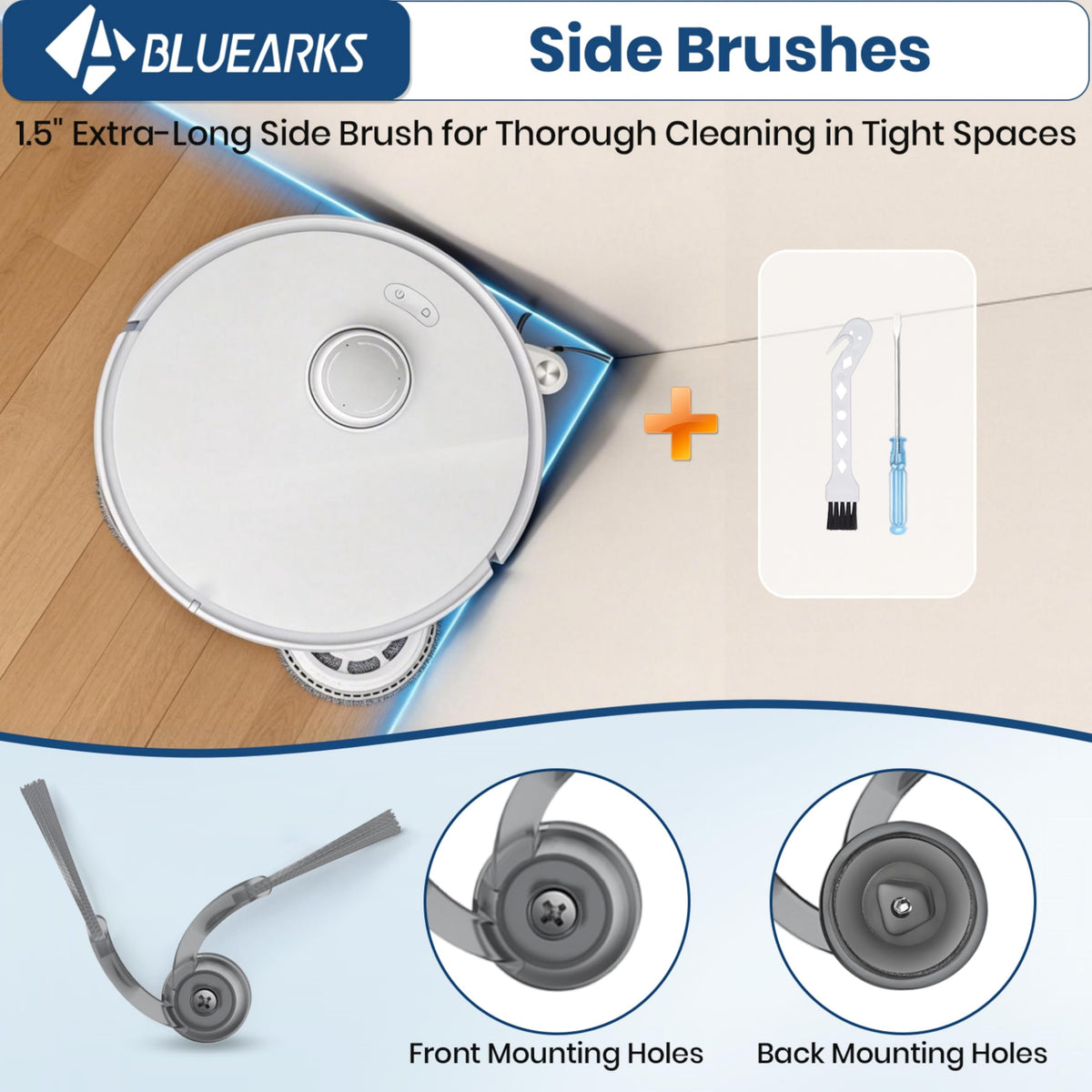 Bluearks Qrevo S5V mounting screwdriver helps easy installation.