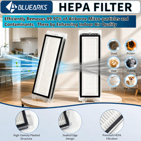 Bluearks six side brushes reach corners and edges for thorough debris pickup
