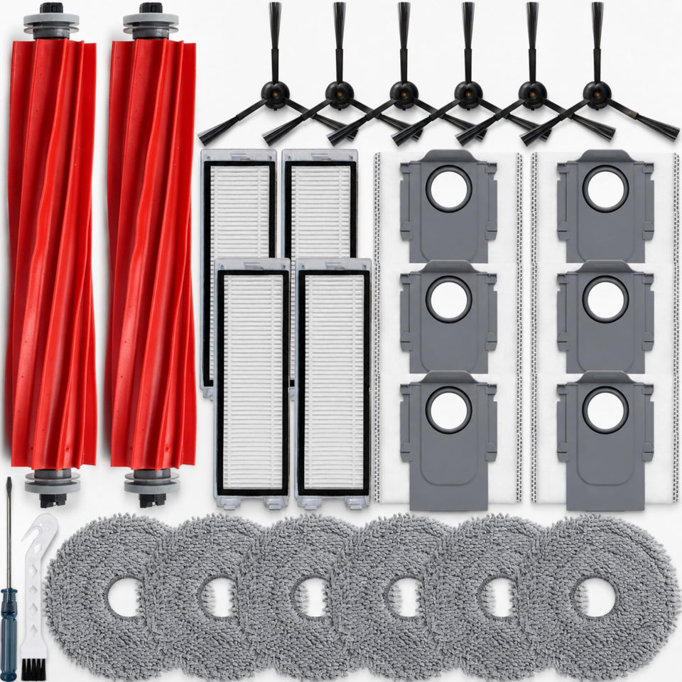 Bluearks two rubber brushes for Roborock Qrevo provide versatile surface cleaning