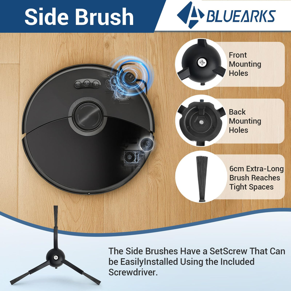 Bluearks S8 Max cleaning tools set with screwdriver for quick maintenance.