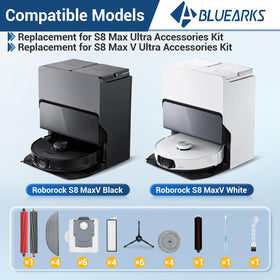 Bluearks S8 Max main brush rollers close-up for thorough floor cleaning.