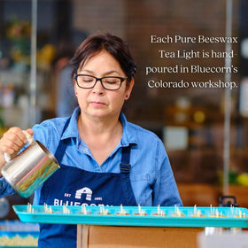 Bluecorn tea-light-holder-display demonstrates versatile use on tabletops.