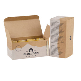 Bluecorn beeswax tea light wedding-decor enhances intimate tablescapes.