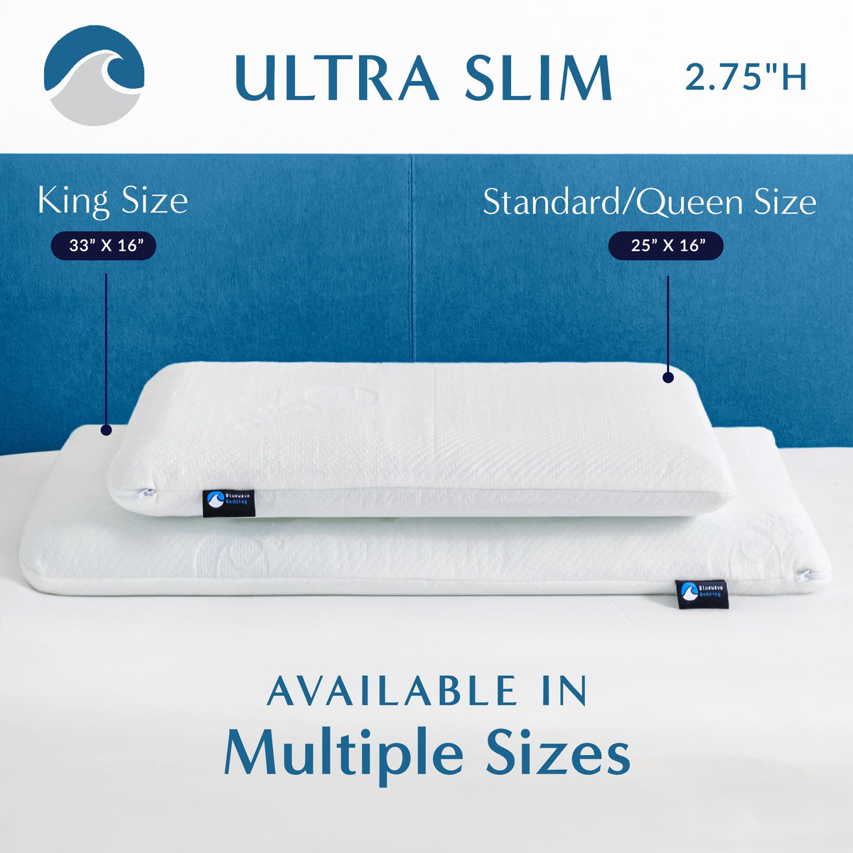 Bluewave Bedding gel memory foam cradles head and neck for comfortable alignment