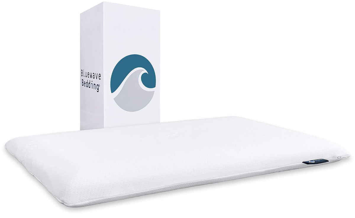 Bluewave Bedding Ultra Slim Pillow in sealed box for pristine quality