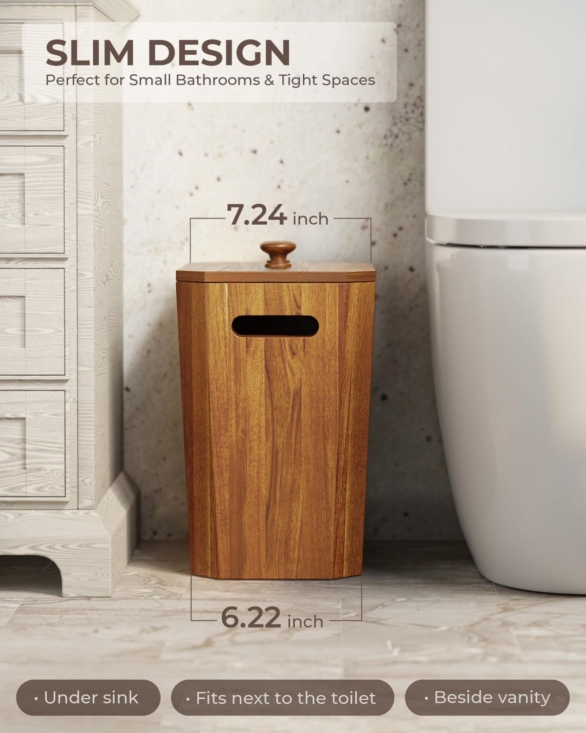 BLUEWEST trash can side handles for easy transport and repositioning.