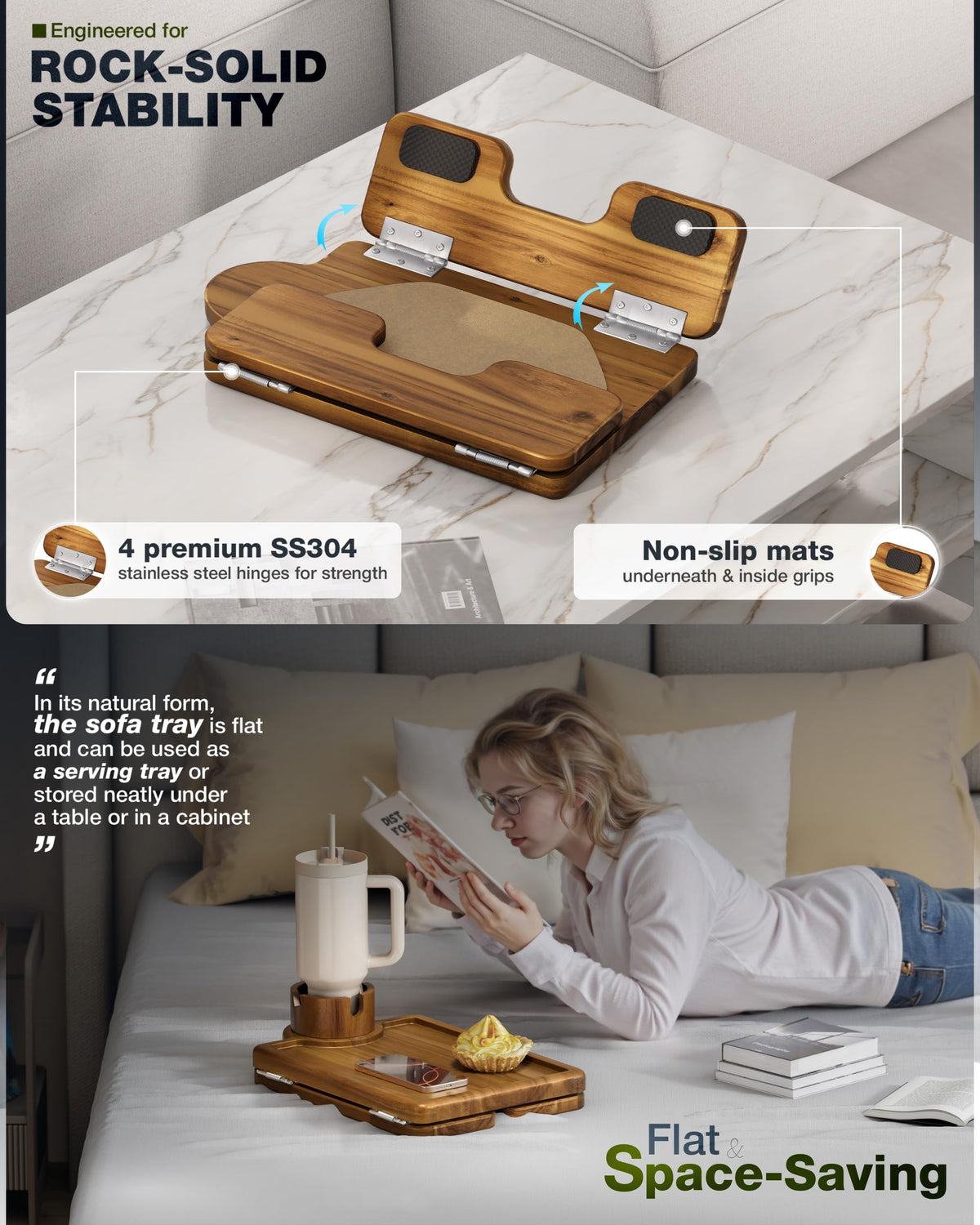 BLUEWEST tray folded flat for compact storage when not in use