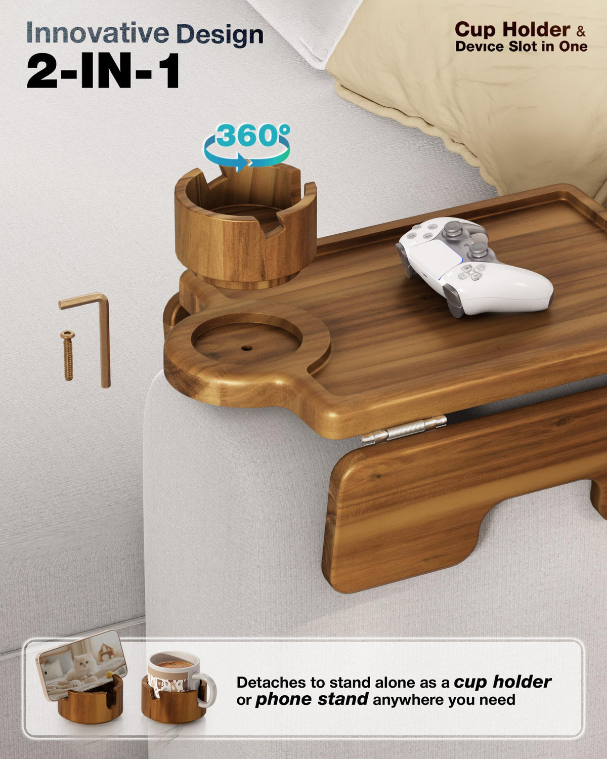 BLUEWEST wide arm clip fits sofa arms from 3 to 11.4 inches