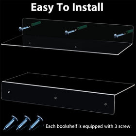 Blulu wall shelf showcasing cosmetics and plants for easy access