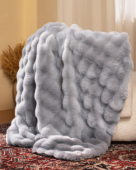 Crystal soft short plush reverse side offers smooth comfort for daily use