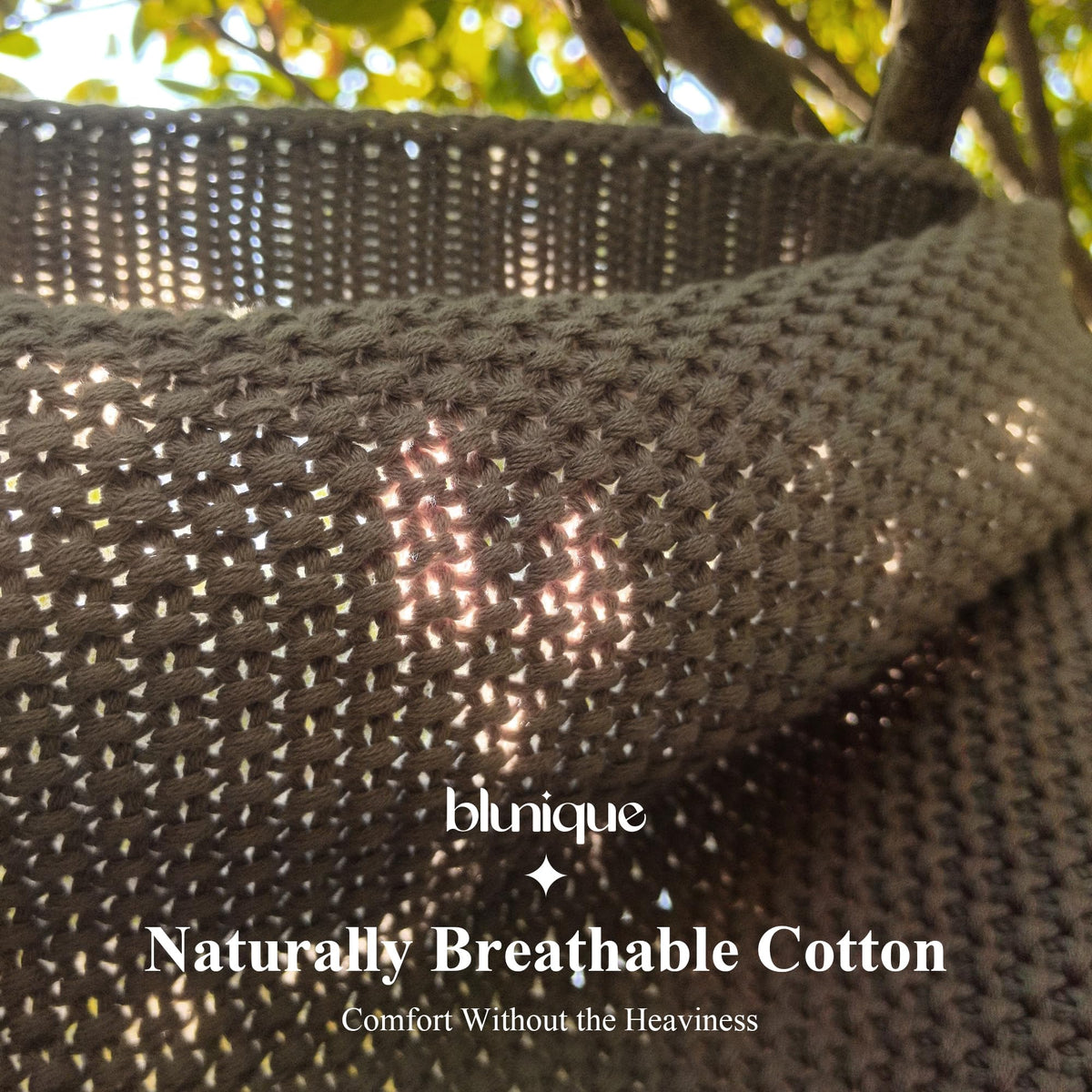blunique 100% cotton knit throw gift-ready for housewarming.