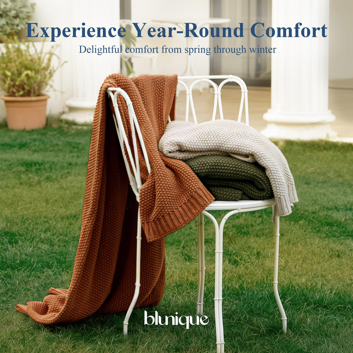 blunique Olive Green throw machine washable for easy care.